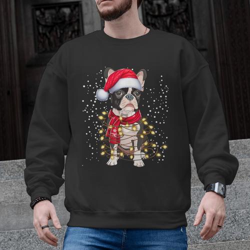 Boston Terrier Dog Ugly Christmas Dog Xmas For Men Women Kids Men Graphic Sweatshirt - Bostonterriersmerch.com