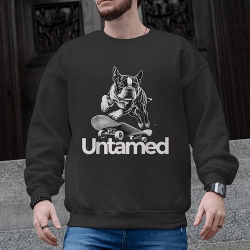 Boston Terrier Dog Untamed For Men Women Men Graphic Sweatshirt - Bostonterriersmerch.com