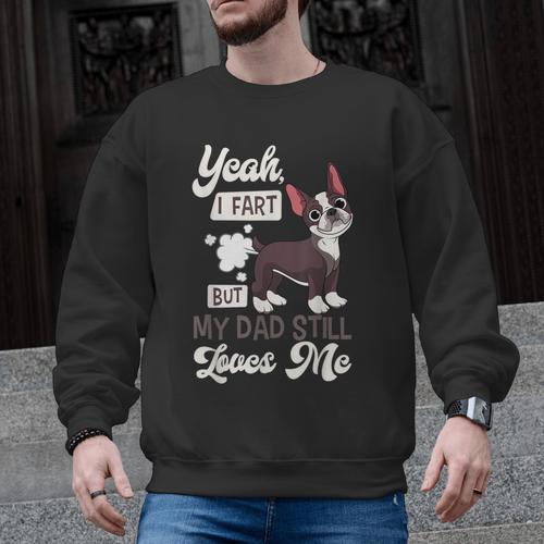 Boston Terrier Fart American Gentleman Non-Sporting Dog Men Graphic Sweatshirt - Bostonterriersmerch.com