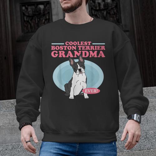Boston Terrier Grandma Bostie Dog Owner Boston Terrier Men Women Men Graphic Sweatshirt - Bostonterriersmerch.com