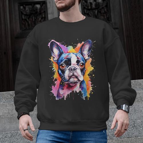 Boston Terrier Lover Pop Art Color Boston Terrier Dog For Men Women Girls Kids Men Graphic Sweatshirt - Bostonterriersmerch.com