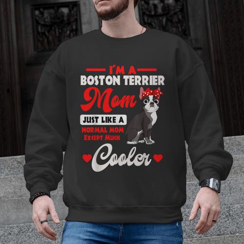 Boston Terrier Mom American Gentleman Dog Mother's Day Men Graphic Sweatshirt - Bostonterriersmerch.com