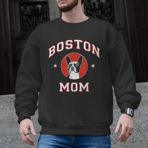 Boston Terrier Mom Dog Mother Men Graphic Sweatshirt - Bostonterriersmerch.com