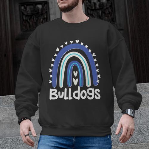 Bulldogs School Mascot Rainbow Teacher Lover Men Graphic Sweatshirt - teacherstshirts.com AU