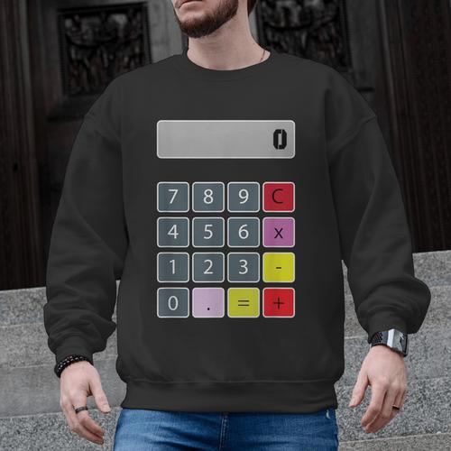 Calculator Math Teacher Halloween Costumes Women Men Adults Men Graphic Sweatshirt - teacherstshirts.com CA