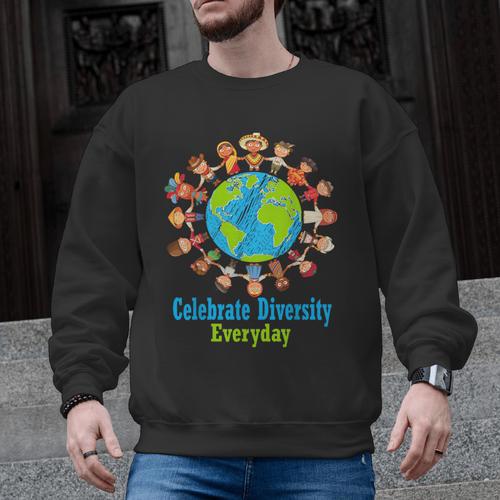 Celebrate Diversity Everyday Teachers & School Student Men Graphic Sweatshirt - teacherstshirts.com