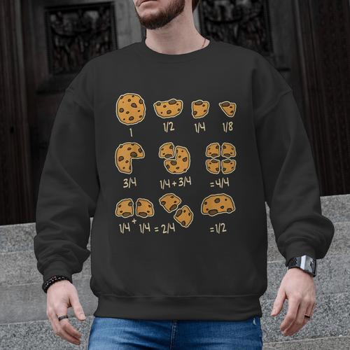 Chocolate Cookie Quick Math Fraction Math Teachers For Men Women Girls Kids Men Graphic Sweatshirt - teacherstshirts.com