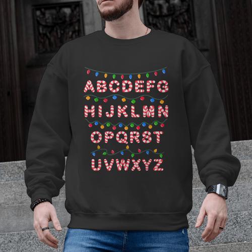 Christmas Alphabet Candy Cane Teachers Students Candy Cane For Men Women Kids Men Graphic Sweatshirt - teacherstshirts.com