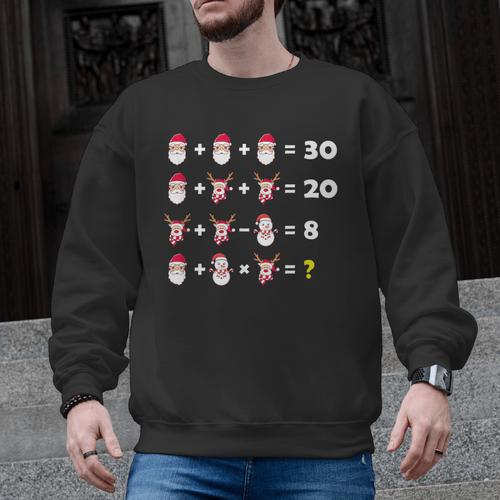 Christmas Math Quiz Teacher Equation Math Teacher Men Graphic Sweatshirt - teacherstshirts.com DE