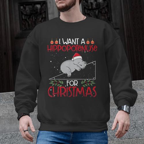 Christmas Math Teacher Hypotenuse Math Hippotenuse Men Women Men Graphic Sweatshirt - teacherstshirts.com