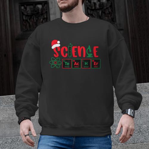 Christmas Science Teacher Santa Educator Chemical Elements Men Graphic Sweatshirt - teacherstshirts.com AU