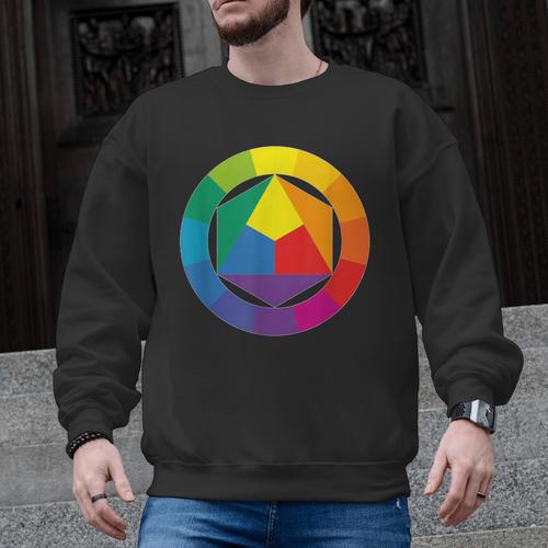 Color Wheel Palette Shirt Artist Painter Art Teacher Tshirt Men Graphic Sweatshirt - teacherstshirts.com CA