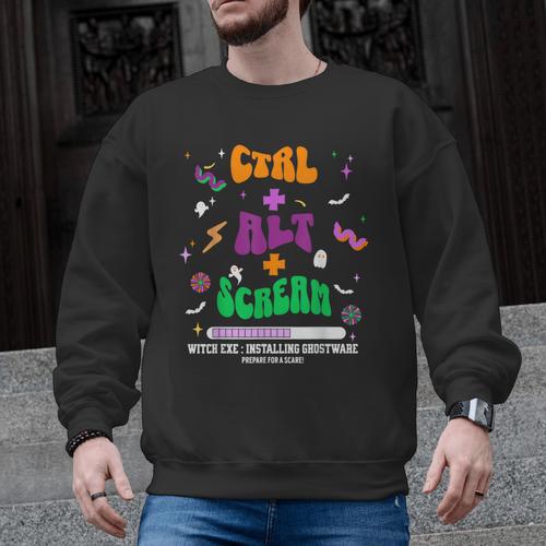 Computer Teacher Spooky Halloween Technology STEM Engineer Men Graphic Sweatshirt - teacherstshirts.com