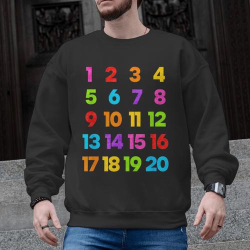 Counting 1-10 Learn To Count Number School Kids Teacher Men Graphic Sweatshirt - teacherstshirts.com AU