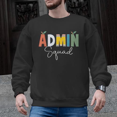 Cute Admin Squad Crew Team Back To School Teacher For Men Women Men Graphic Sweatshirt - teacherstshirts.com CA