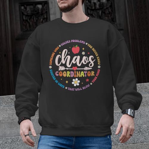 Cute Chaos Coordinator Teacher First Day Of School Men Graphic Sweatshirt - teacherstshirts.com