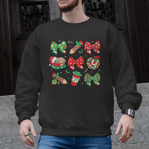 Cute Coquette Pencil Bow Christmas School Teacher Student Men Graphic Sweatshirt - teacherstshirts.com