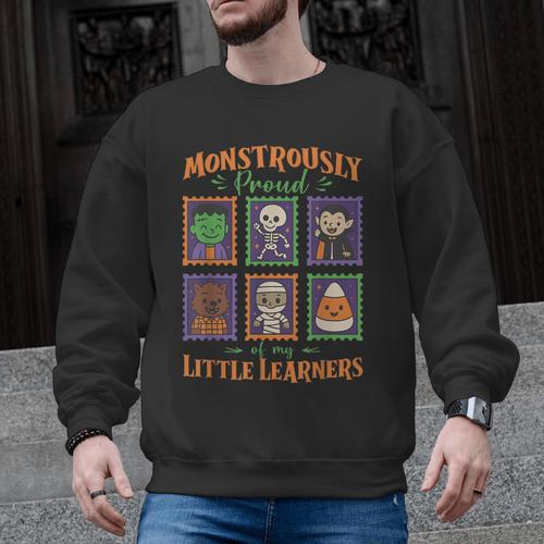 Cute Halloween Teacher Men Graphic Sweatshirt - teacherstshirts.com
