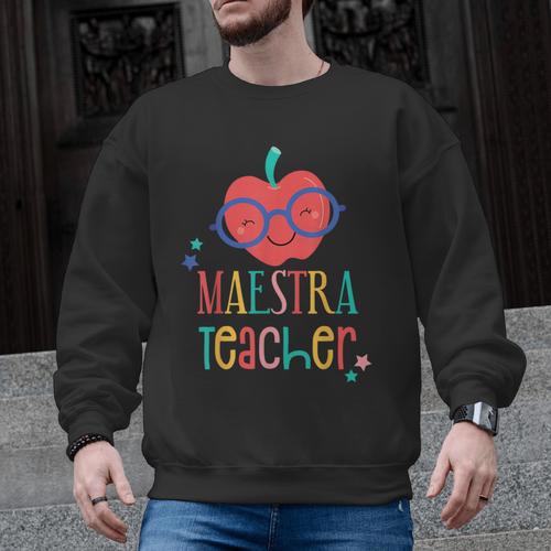 Cute Maestra Teacher Men Graphic Sweatshirt - teacherstshirts.com