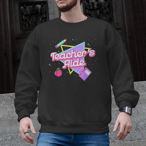 Cute Teacher's Aide Shirt 80's 90's Back To School For Men Women Men Graphic Sweatshirt - teacherstshirts.com