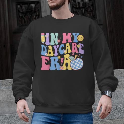 In My Daycare Era Groovy Teacher Daycare First Day Of School Men Graphic Sweatshirt - teacherstshirts.com UK