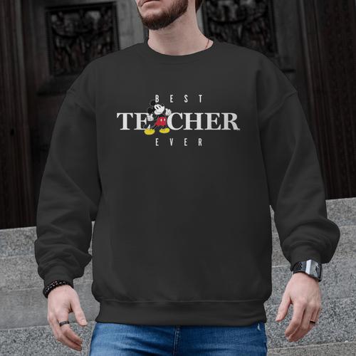 Disney Mickey Mouse Thumbs Up Best Teacher Ever Teacher Men Graphic Sweatshirt - teacherstshirts.com AU