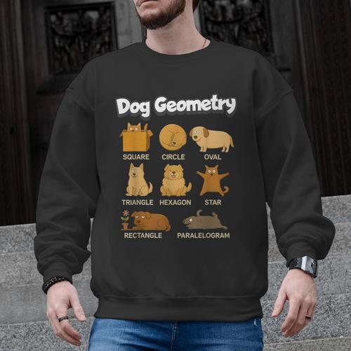 Dog Geometry Math Teacher Back To School STEM Humor Men Graphic Sweatshirt - teacherstshirts.com CA