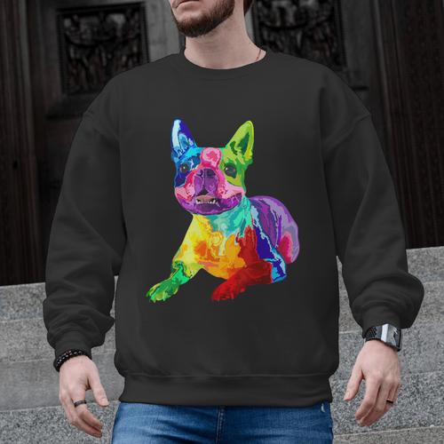 Dog Lover Boston Terrier Dog Colorful Boston Terrier Men Women Kids Men Graphic Sweatshirt - Bostonterriersmerch.com