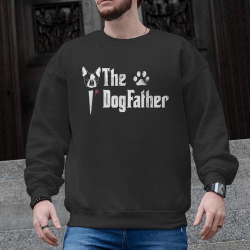 The Dogfather Boston Terrier Dog Dad Father's Day Men Graphic Sweatshirt - Bostonterriersmerch.com