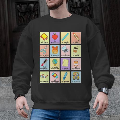 Dual Language Crew Bilingual Spanish Teacher Back To School For Men Women Men Graphic Sweatshirt - teacherstshirts.com
