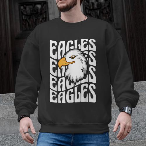 Eagles School Sports Fan Team Spirit Teacher Parent Student Men Graphic Sweatshirt - teacherstshirts.com DE
