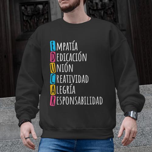 Educar Bilingual Spanish Teacher Men Graphic Sweatshirt - teacherstshirts.com CA