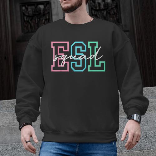 ESL Squad Teacher English As A Second Language Men Graphic Sweatshirt - teacherstshirts.com AU