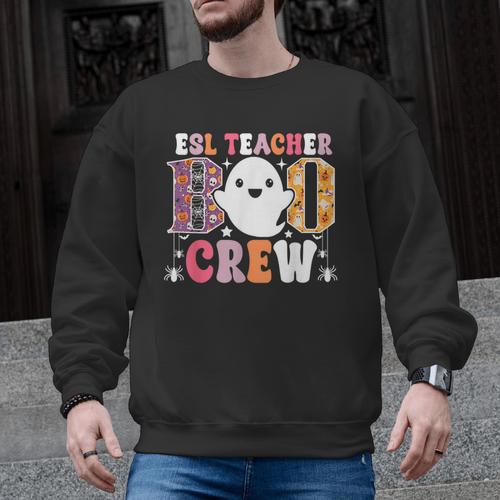 ESL Teacher Boo Crew Halloween Costume Men Graphic Sweatshirt - teacherstshirts.com CA