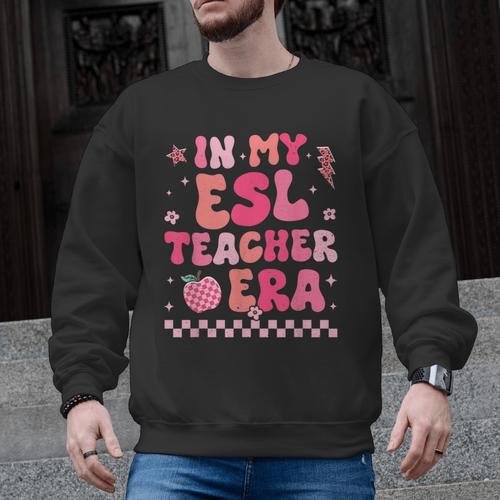 In My Esl Teacher Era Back To School ESL Teacher Groovy Men Graphic Sweatshirt - teacherstshirts.com AU
