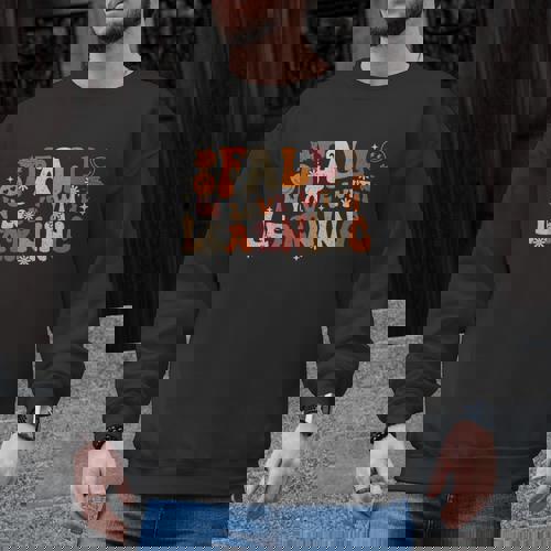 Fall In Love With Learning Autum Thanksgiving Teacher Kids Men Graphic Sweatshirt - teacherstshirts.com