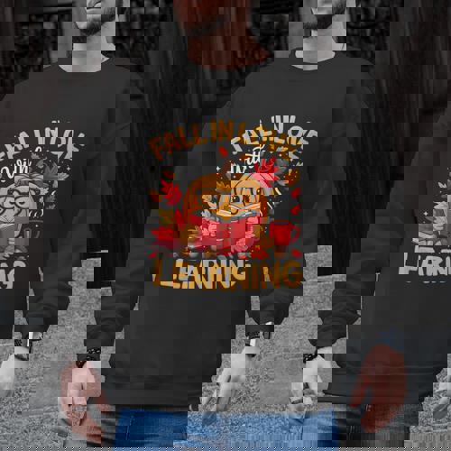 Fall In Love With Learning Pumpkin Thanksgiving Teacher Fall Men Graphic Sweatshirt - teacherstshirts.com