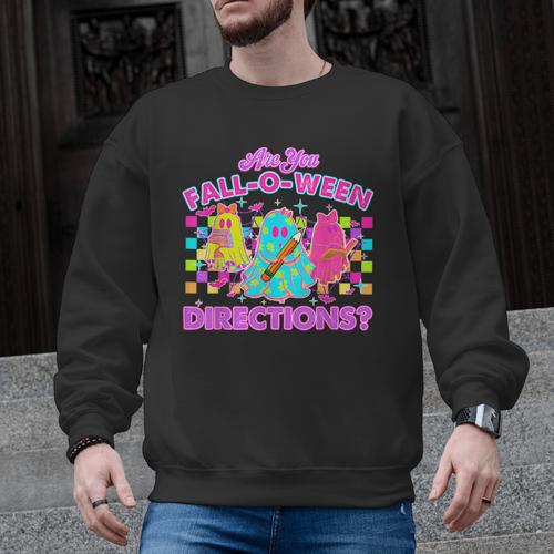 Are You Fall-O-Ween Directions Teacher Ghost Halloween Men Graphic Sweatshirt - teacherstshirts.com AU