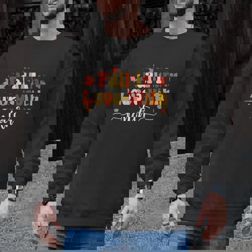 Fall Teacher Fall In Love With Math Math Thanksgiving Men Graphic Sweatshirt - teacherstshirts.com