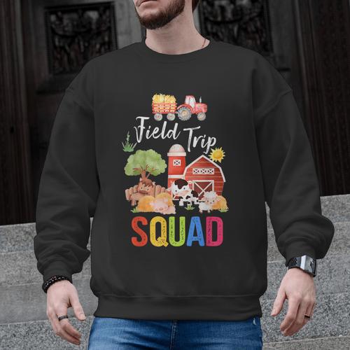 Farm Trip Field Trip Squad Farm Visit Teachers Students Men Graphic Sweatshirt - teacherstshirts.com AU