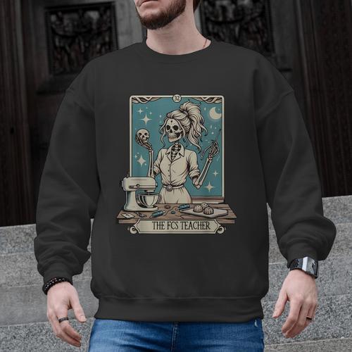 FCS Teacher Skeleton Halloween Family And Consumer Science Men Graphic Sweatshirt - teacherstshirts.com UK