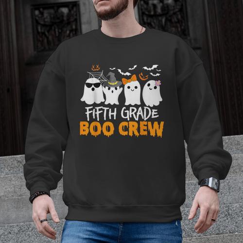 Fifth Grade Boo Crew Halloween Teacher Costume Men Graphic Sweatshirt - teacherstshirts.com