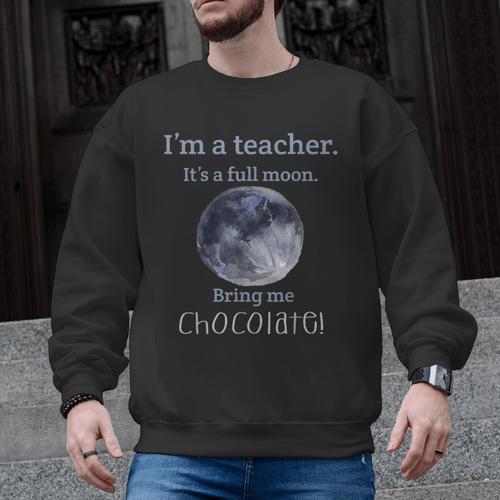 Full Moon Teacher Humor For Men Women Girls Kids Men Graphic Sweatshirt - teacherstshirts.com AU