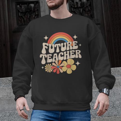 Future Teacher Kids Youth Girls Rainbow Pre-k Kindergarten Men Graphic Sweatshirt - teacherstshirts.com DE