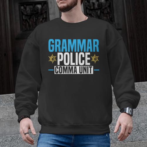 Grammar Police Comma Unit English Teacher Grammar Teacher For Men Women Men Graphic Sweatshirt - teacherstshirts.com