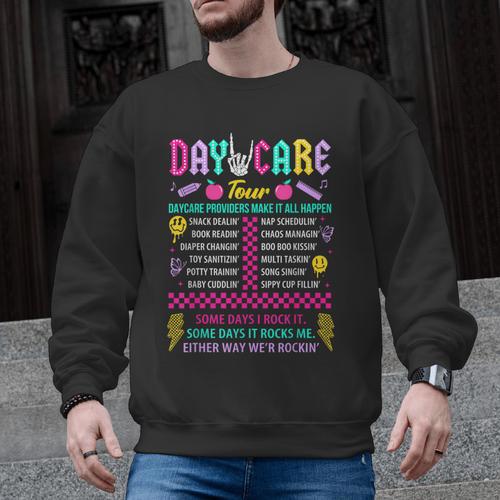 Groovy Day Care Some Days I Rock It Day Care Teacher Life Men Graphic Sweatshirt - teacherstshirts.com