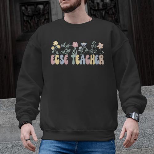 Groovy ECSE Early Childhood Special Education Teacher Men Graphic Sweatshirt - teacherstshirts.com AU