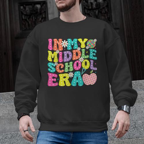 Groovy In My Middle School Era Back To School Teacher Men Graphic Sweatshirt - teacherstshirts.com