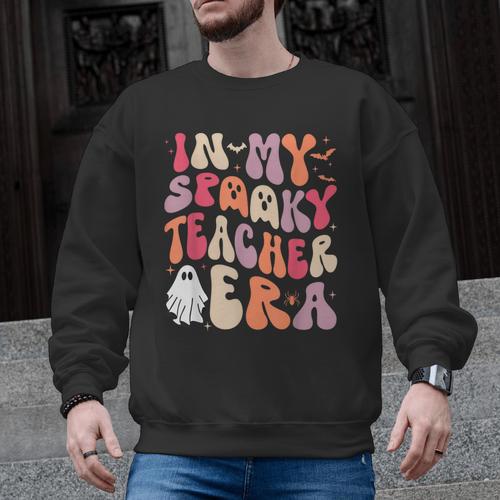 Groovy In My Spooky Teacher Era Halloween Party Boo Men Graphic Sweatshirt - teacherstshirts.com