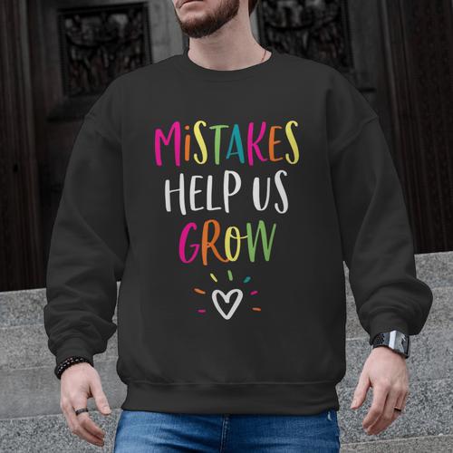 Growth Mindset Positive Back To School Teacher Student Men Graphic Sweatshirt - teacherstshirts.com UK